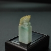 糯种俏色翡翠三足金蟾印章-红掌柜