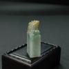 糯种俏色翡翠三足金蟾-红掌柜