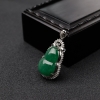 A货天然18k镶糯种深绿翡翠葫芦吊坠 - 红掌柜