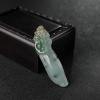 缅甸糯冰种飘花翡翠龙头吊坠-红掌柜