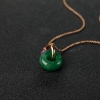 18k金镶天然糯种翡翠平安扣项链-红掌柜