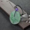 飘翠翡翠平安扣吊坠-红掌柜