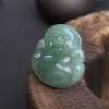 天然糯种浅绿翡翠弥勒佛吊坠-红掌柜