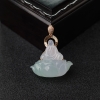 18K金镶钻糯冰种浅绿翡翠大日如来吊坠-红掌柜