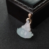 金镶钻糯冰种浅绿翡翠大日如来吊坠-红掌柜