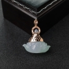 18K金镶钻浅绿翡翠大日如来吊坠-红掌柜