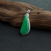 缅甸18K金镶钻糯种阳绿翡翠吊坠-红掌柜