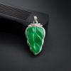 缅甸A货天然18K金镶糯种黄阳绿叶子翡翠吊坠 - 红掌柜