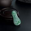 天然糯种飘绿翡翠佛吊坠-红掌柜