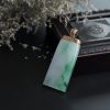 天然糯种飘绿翡翠无事牌吊坠 - 红掌柜