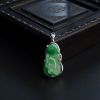 18K金镶冰糯种飘绿翡翠连年有余吊坠-红掌柜