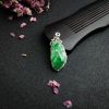 18K金镶冰糯种飘绿翡翠金鱼吊坠 - 红掌柜