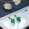 18K金镶钻缅甸天然糯种翡翠耳坠-红掌柜