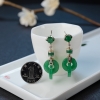 18K金镶钻糯种满绿翡翠耳坠-红掌柜