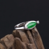 天然糯冰种翠绿翡翠戒指-红掌柜