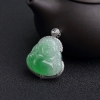 18K镶钻糯冰种翠色翡翠佛吊坠-红掌柜