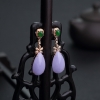 天然糯种紫罗兰翡翠耳坠-红掌柜