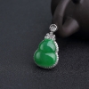 18K金镶钻糯种翠色翡翠葫芦吊坠-红掌柜