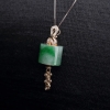18K镶钻糯种翠色翡翠路路通吊坠-红掌柜