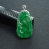 18K金镶钻糯冰种阳绿翡翠如意吊坠-红掌柜