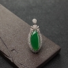 18K金镶钻糯种阳绿翡翠吊坠-红掌柜