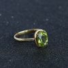 天然K金镶橄榄石戒指 - 红掌柜