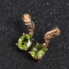 18K金镶橄榄石耳坠 - 红掌柜