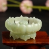天然俄料青玉山料莲花摆件-红掌柜