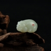 新疆和田白玉籽料貔貅吊坠-红掌柜