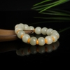 天然籽料和田青白玉桶珠手串-红掌柜