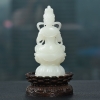 新疆天然籽料和田白玉摆件-红掌柜