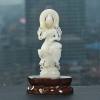 天然新疆籽料和田白玉观音摆件-红掌柜