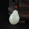 新疆籽料和田白玉龙龟吊坠-红掌柜