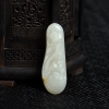 新疆天然籽料和田白玉年年有余吊坠-红掌柜