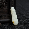 天然籽料和田白玉年年有余吊坠-红掌柜