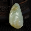 和田青白玉喜登联科吊坠-红掌柜