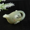 新疆山料和田青白玉喜上眉梢茶壶-红掌柜
