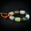 新疆天然彩色和田玉桶珠手串-红掌柜