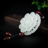 俄罗斯山料和田白玉花开富贵吊坠-红掌柜