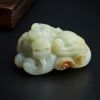 新疆带皮和田玉籽料貔貅手把件 - 红掌柜