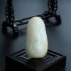 新疆天然和田玉马上封侯手把件-红掌柜