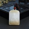 新疆天然和田玉文殊菩萨吊坠 - 红掌柜