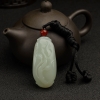 俄罗斯天然和田玉节节高升吊坠 - 红掌柜