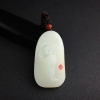 俄罗斯天然山料青白玉福在眼前吊坠 - 红掌柜