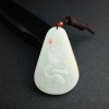 俄罗斯天然山料青白玉三羊开泰吊坠 - 红掌柜