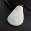 山料青白玉三羊开泰吊坠 - 红掌柜