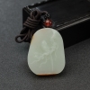 新疆和田青白玉山流水料喜上眉梢吊坠-红掌柜