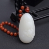 新疆和田羊脂白玉山料一品清廉吊坠-红掌柜