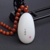 新疆和田羊脂白玉一品清廉吊坠-红掌柜