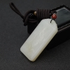 天然山料和田白玉关公牌吊坠-红掌柜